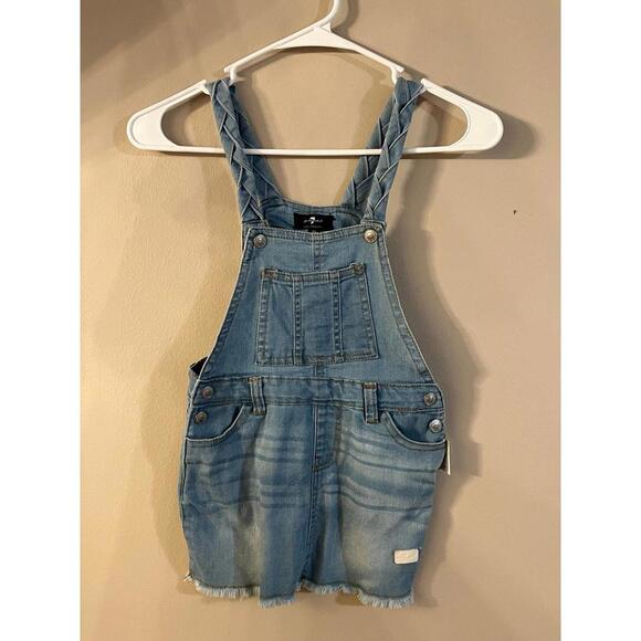 NWT 7 for all Mankind denim girls overall dress size 3T Seven Los Angeles - Picture 1 of 5
